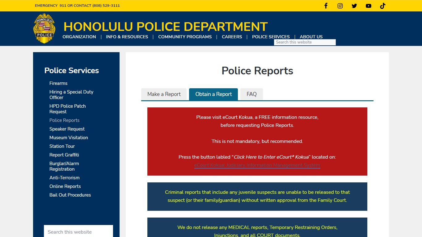 Police Reports - Honolulu Police Department